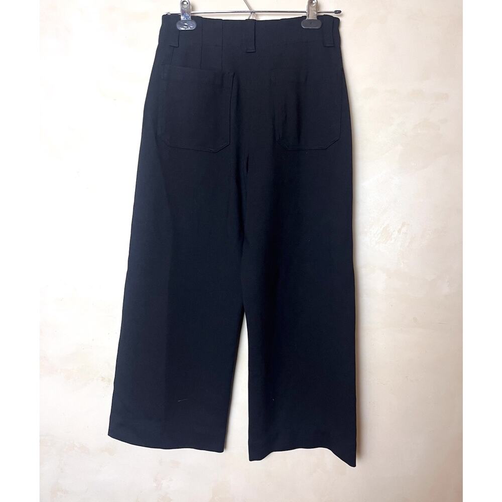 Quince Ultra Stretch Wide Leg Cropped Ponte Pants Sz 4 Black Office Casual - Picture 5 of 9